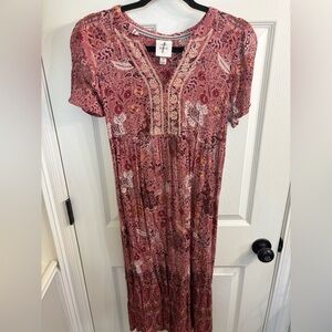 Knox Rose Floral Pink midi Dress